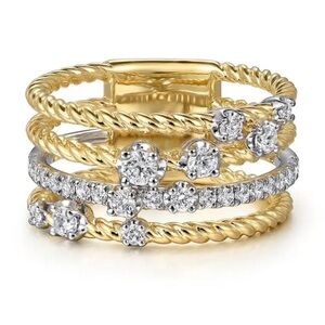 18k Gold over Sterling White Sapphire Pave’ Ring 9